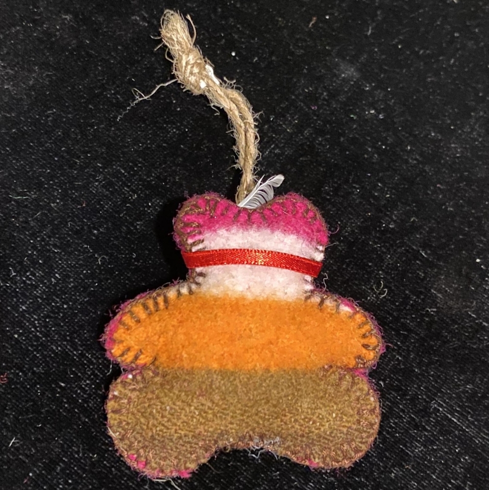 Handmade Pendleton Cowboy Bear Holiday Ornament